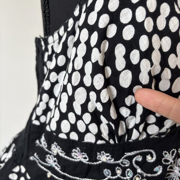 Vintage Y2K Mlle Gabrielle Midi Babydoll Dress Sz Large Floral Beaded Fairy Boho - Picture 5 of 15